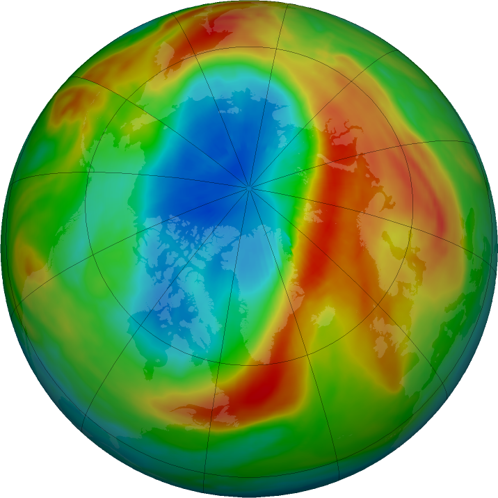 Arctic ozone map for 15 March 2020